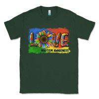 Sports Green sunflower love autism awareness Classic Tee - BarkalooDesign