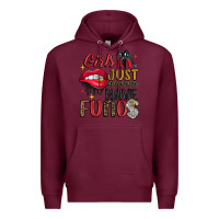 Burgundy girls just wanna have funds Premium Hoodie - JahusDesignShop