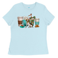 Baby Blue beagle dog coffee cups Ladies Tee - texasbilliewilder
