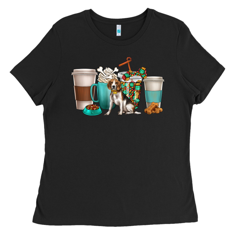 Beagle Dog Coffee Cups Ladies Tee by texasbilliewilder | Teevron