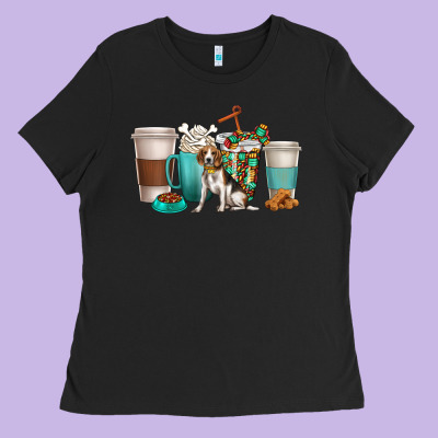 Ladies Tee beagle dog coffee cups