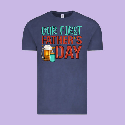 Our First Father's Day Vintage Tee Designed By Artiststas