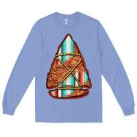 Colony Blue turquoise serape tooled leather arrowhead Long Sleeve Tee - Jasminsmagicworld
