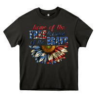 Asphalt home of the free because of the brave sunflower bi Heavy Core Tee - texasbilliewilder