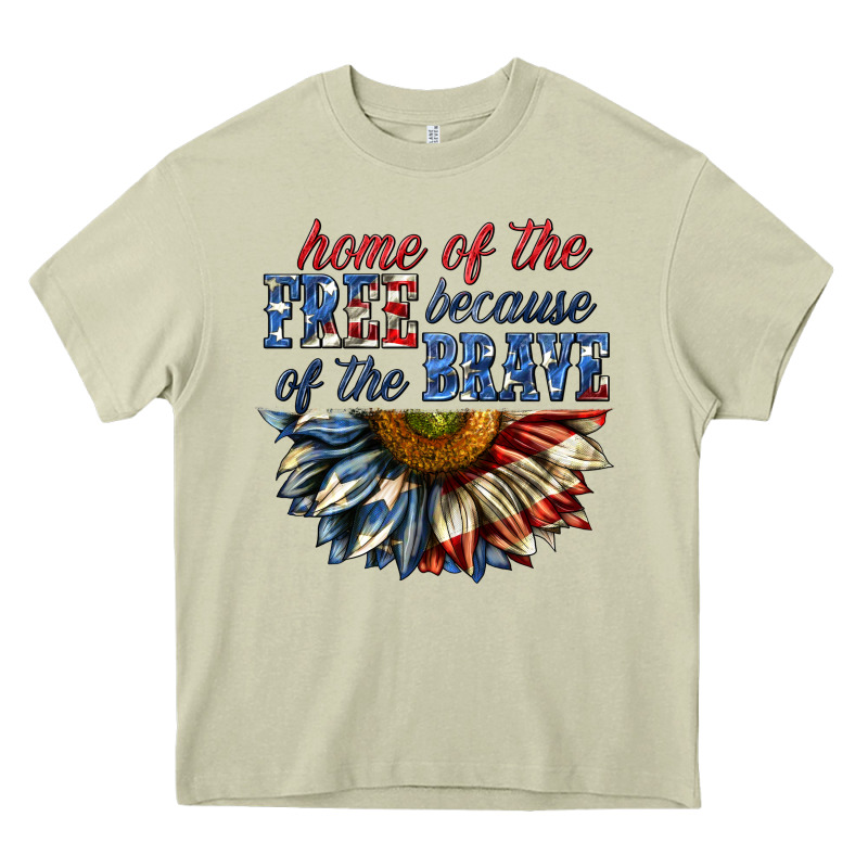 Home Of The Free Because Of The Brave Sunflower Bi Heavy Core Tee by texasbilliewilder | Teevron