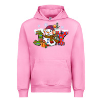 Fuchsia Pink christmas joy snowman Urban Hoodie - CowGirlArtShop