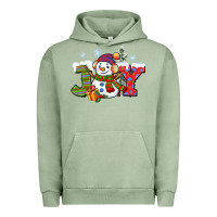Pigment Oil Green christmas joy snowman Urban Hoodie - CowGirlArtShop