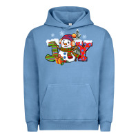 Pigment Pebble Blue christmas joy snowman Urban Hoodie - CowGirlArtShop