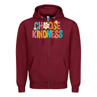 Burgundy choose kindness Zipper Hoodie - NancyCooperArtShop