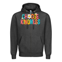 Charcoal Heather choose kindness Zipper Hoodie - NancyCooperArtShop