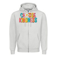 Dove Grey choose kindness Zipper Hoodie - NancyCooperArtShop