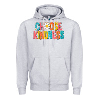 Heather Grey choose kindness Zipper Hoodie - NancyCooperArtShop