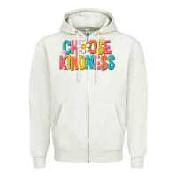 Oatmeal Heather choose kindness Zipper Hoodie - NancyCooperArtShop