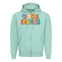 Seafoam choose kindness Zipper Hoodie - NancyCooperArtShop