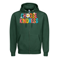 Sports Green choose kindness Zipper Hoodie - NancyCooperArtShop