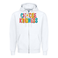 White choose kindness Zipper Hoodie - NancyCooperArtShop