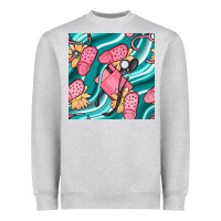 Heather Grey nurse slippers seamless pattern Heavyweight Sweatshirt - BundleAndBundleShop