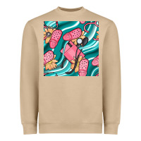 Mushroom nurse slippers seamless pattern Heavyweight Sweatshirt - BundleAndBundleShop
