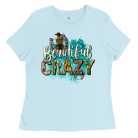 Baby Blue beautiful crazy Ladies Tee - texasbilliewilder