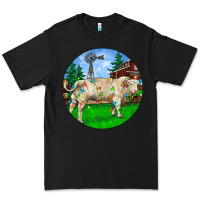 Black christmas charolais bull and barnyard Premium Tee - RanaPortraitStore