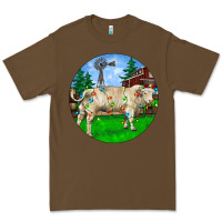 Cacao christmas charolais bull and barnyard Premium Tee - RanaPortraitStore