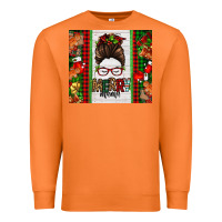 Carrot Christmas merry mama messy bun Premium Sweatshirt - Jasminsmagicworld