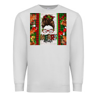 Dove Grey Christmas merry mama messy bun Premium Sweatshirt - Jasminsmagicworld