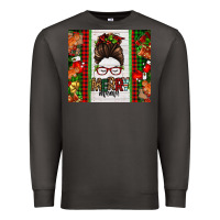 Smoke Christmas merry mama messy bun Premium Sweatshirt - Jasminsmagicworld