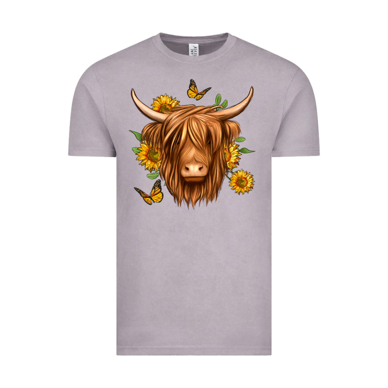 Sunflowers Long Haired Cow Vintage Tee by Jasminsmagicworld | Teevron