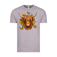 Vintage Zinc sunflowers long haired cow Vintage Tee - Jasminsmagicworld