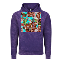 Cloud Purple football leopard cactus seamless pattern Vintage Hoodie - JahusDesignShop