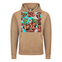 Vintage Coffee football leopard cactus seamless pattern Vintage Hoodie - JahusDesignShop