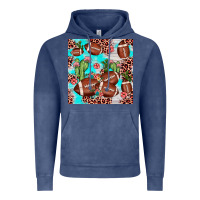 Vintage Denim football leopard cactus seamless pattern Vintage Hoodie - JahusDesignShop