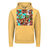 Vintage Mustard football leopard cactus seamless pattern Vintage Hoodie - JahusDesignShop