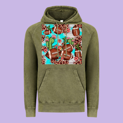 Football Leopard Cactus Seamless Pattern Vintage Hoodie Designed By Jahusdesignshop