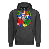 Charcoal Heather dominican repuclic hearts Zipper Hoodie - NancyCooperArtShop