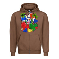 Chestnut dominican repuclic hearts Zipper Hoodie - NancyCooperArtShop
