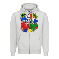 Dove Grey dominican repuclic hearts Zipper Hoodie - NancyCooperArtShop