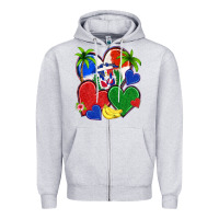 Heather Grey dominican repuclic hearts Zipper Hoodie - NancyCooperArtShop
