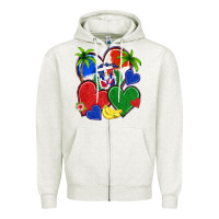 Oatmeal Heather dominican repuclic hearts Zipper Hoodie - NancyCooperArtShop