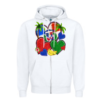 White dominican repuclic hearts Zipper Hoodie - NancyCooperArtShop