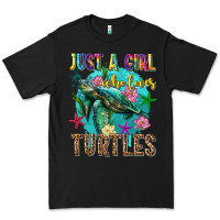 Black just a girl who loves turtles Premium Tee - texasbilliewilder