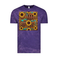 Cloud Purple sunflower and leopard seamless pattern Vintage Tee - BundleAndBundleShop
