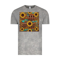 Cloud Rock sunflower and leopard seamless pattern Vintage Tee - BundleAndBundleShop