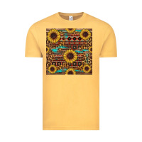 Vintage Mustard sunflower and leopard seamless pattern Vintage Tee - BundleAndBundleShop