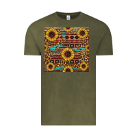 Vintage Olive sunflower and leopard seamless pattern Vintage Tee - BundleAndBundleShop