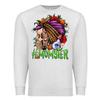 Oatmeal Heather momster halloween momlife Premium Sweatshirt - Jasminsmagicworld