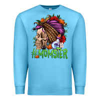 Ocean Blue momster halloween momlife Premium Sweatshirt - Jasminsmagicworld