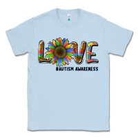 Dusty Blue love sunflower autism awareness Classic Tee - BarkalooDesign