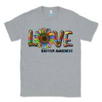 Heather Grey love sunflower autism awareness Classic Tee - BarkalooDesign
